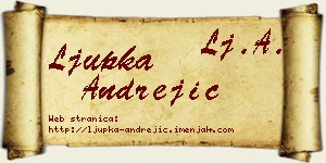 Ljupka Andrejić vizit kartica